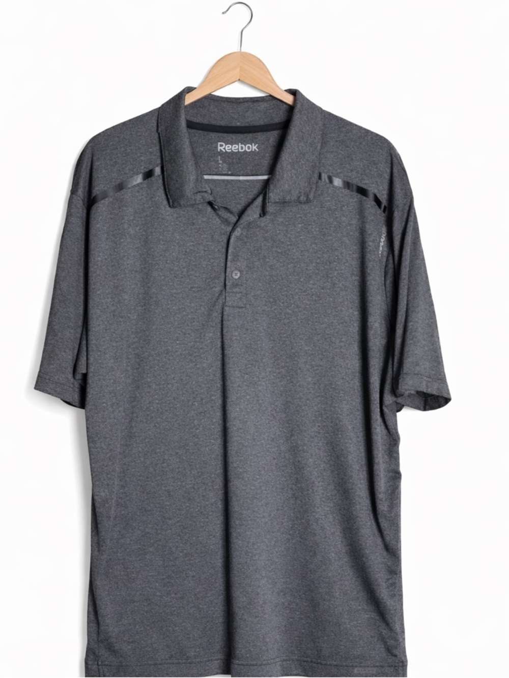 Reebok PlayDry Golf Polo Men’s Large Gray Moisture Wicking Shirt